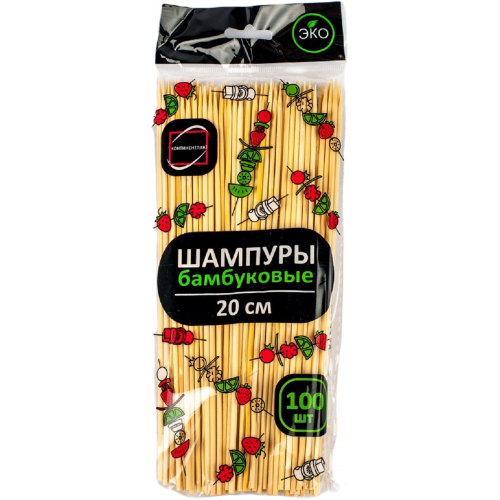 Палочки шампуры деревянные 20 см бамбук, 100 шт