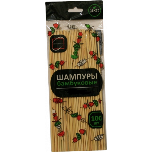 Палочки шампуры деревянные 25 см бамбук, 100 шт
