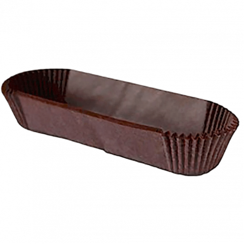 Тарталетки бумажные овальные коричневые, 34 x 136 x 26,5 мм, 1000 шт