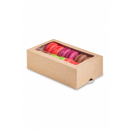 Коробка для макаронс MB 12, 180 х 110 х 55 мм, c окном