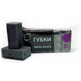 Губка для посуды 5 шт, мега BLACK 10 х 6,5 х 4,2 см