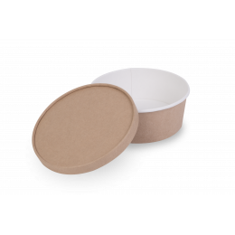 Контейнер круглый, OSQ Round Bowl 1300 мл, крафт, БЕЗ КРЫШКИ (1/420)