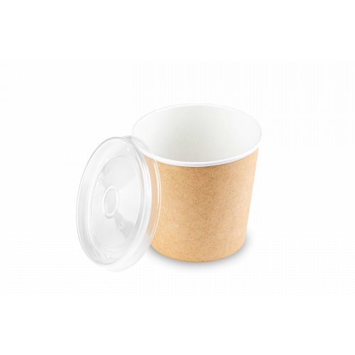 Контейнер круглый, OSQ Round Bowl 500 мл, крафт, БЕЗ КРЫШКИ