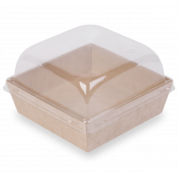 Коробка для бургеров с прозрачной крышкой SMART PACK 800, 135/150 x 135/150 x 40/49 мм